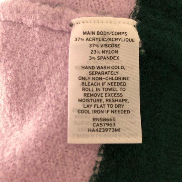 Atlantic-Pacific Green Lilac Green Stripe Bow Back Sweater Size XS - Picture 8 of 12